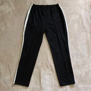 Black/white track sweat pants